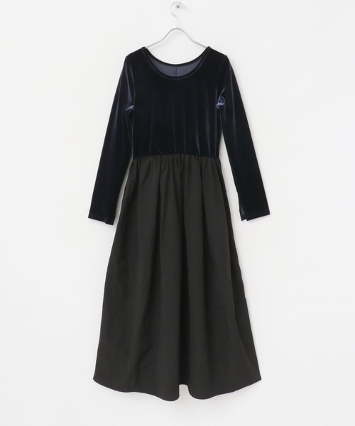 URBAN RESEARCH ROSSO WOMEN(アーバンリサーチ ロッソ)の「『WEB限定』ベロアドッキングワンピース(ワンピース・レディース・ブラック系その他/ブルー系その他・FREE)」の10枚目の写真