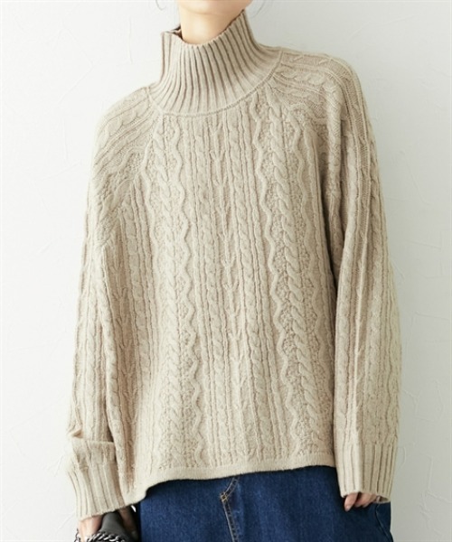 nissen(ニッセン)の「ケーブル網フレアニットチュニック(その他トップス・レディース・アイボリー/ベージュ/ライトグレー・L/M)」の15枚目の写真