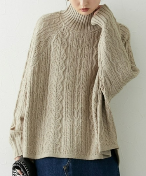 nissen(ニッセン)の「ケーブル網フレアニットチュニック(その他トップス・レディース・アイボリー/ベージュ/ライトグレー・L/M)」の16枚目の写真