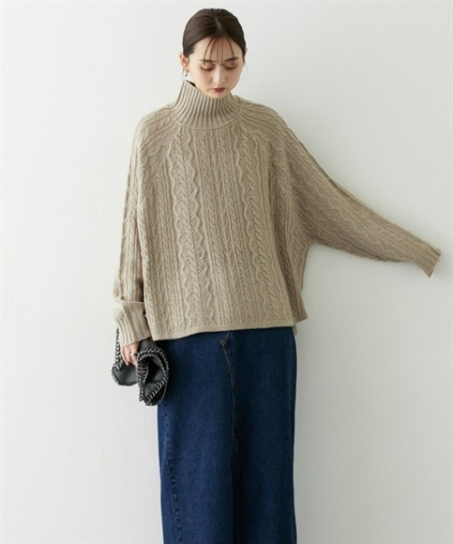 nissen(ニッセン)の「ケーブル網フレアニットチュニック(その他トップス・レディース・アイボリー/ベージュ/ライトグレー・L/M)」の17枚目の写真