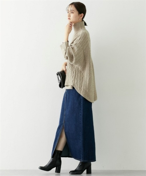 nissen(ニッセン)の「ケーブル網フレアニットチュニック(その他トップス・レディース・アイボリー/ベージュ/ライトグレー・L/M)」の19枚目の写真