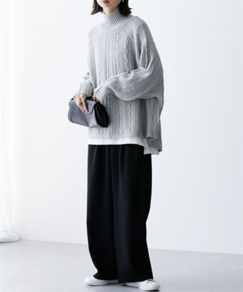 nissen(ニッセン)の「ケーブル網フレアニットチュニック(その他トップス・レディース・アイボリー/ベージュ/ライトグレー・L/M)」の12枚目の写真