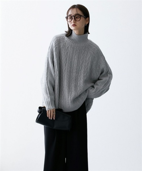 nissen(ニッセン)の「ケーブル網フレアニットチュニック(その他トップス・レディース・アイボリー/ベージュ/ライトグレー・L/M)」の14枚目の写真