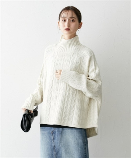 nissen(ニッセン)の「ケーブル網フレアニットチュニック(その他トップス・レディース・アイボリー/ベージュ/ライトグレー・L/M)」の20枚目の写真