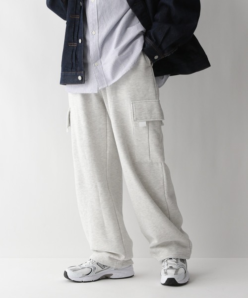 DISCUS（ディスカス）の「【DISCUS/ディスカス】ヘビーウエイトコットン/スウェットイージーカーゴパンツ（スウェットパンツ・メンズ・オフホワイト/ブラック・FREE）」の4枚目の写真