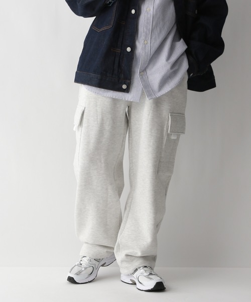 DISCUS（ディスカス）の「【DISCUS/ディスカス】ヘビーウエイトコットン/スウェットイージーカーゴパンツ（スウェットパンツ・メンズ・オフホワイト/ブラック・FREE）」の5枚目の写真
