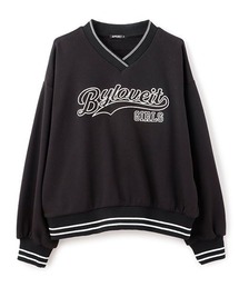 by LOVEiT（バイラビット）の「ラインリブVネックプルオーバー（スウェット・キッズ）」