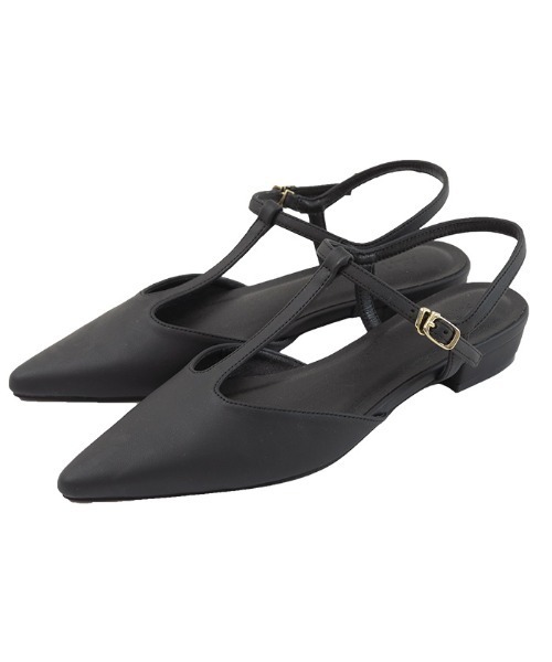 UR'S（ユアーズ）の「ポインテッドトゥメリージェーンミュール（パンプス・レディース・スミクロ/ブラック系その他/アイボリー・S/M/L/LL）」の6枚目の写真