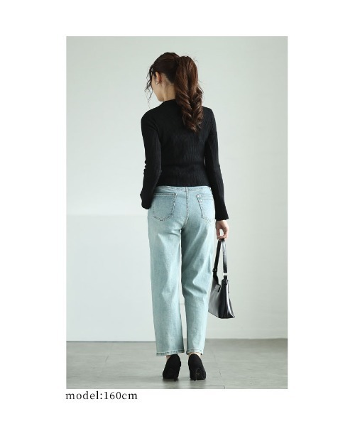 Sawa a la mode(サワアラモード)の「パールネックリブニットトップス(ニット/セーター・レディース・ブラック/オフホワイト・FREE)」の15枚目の写真