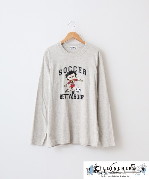 BETTY BOOP（ベティ・ブープ）の「Betty Boop（TM）長袖Tシャツ（Tシャツ/カットソー・メンズ・ネイビー/オートミール/ホワイト/レッド/ライトカーキ/ブラック・L/LL/M）」の14枚目の写真