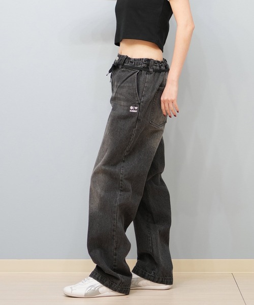 ELEMENT(エレメント)の「ELEMENT/エレメント ワイドデニムパンツ ユニセックス BF023-707(デニムパンツ・レディース・スミクロ/ダークインディゴブルー/インディゴブルー/ライトブルー・FREE)」の6枚目の写真