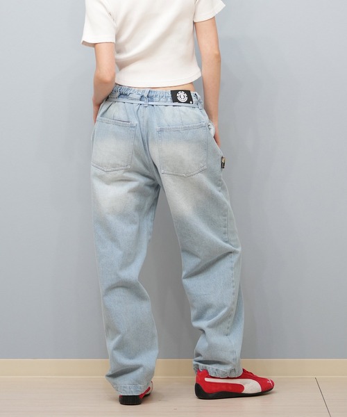ELEMENT(エレメント)の「ELEMENT/エレメント ワイドデニムパンツ ユニセックス BF023-707(デニムパンツ・レディース・スミクロ/ダークインディゴブルー/インディゴブルー/ライトブルー・FREE)」の13枚目の写真