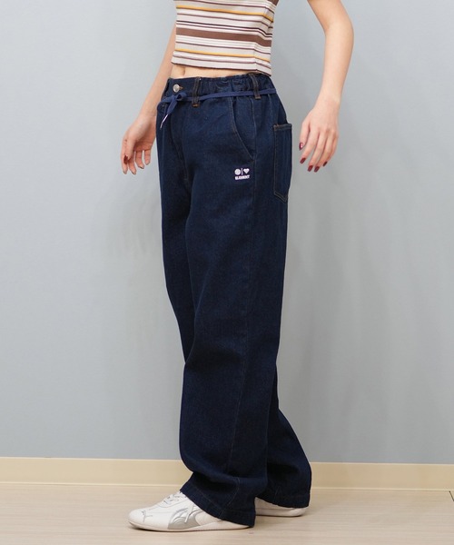 ELEMENT(エレメント)の「ELEMENT/エレメント ワイドデニムパンツ ユニセックス BF023-707(デニムパンツ・レディース・スミクロ/ダークインディゴブルー/インディゴブルー/ライトブルー・FREE)」の17枚目の写真