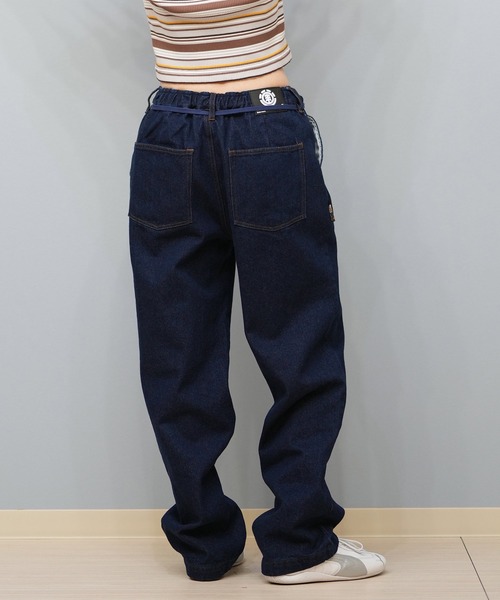 ELEMENT(エレメント)の「ELEMENT/エレメント ワイドデニムパンツ ユニセックス BF023-707(デニムパンツ・レディース・スミクロ/ダークインディゴブルー/インディゴブルー/ライトブルー・FREE)」の18枚目の写真