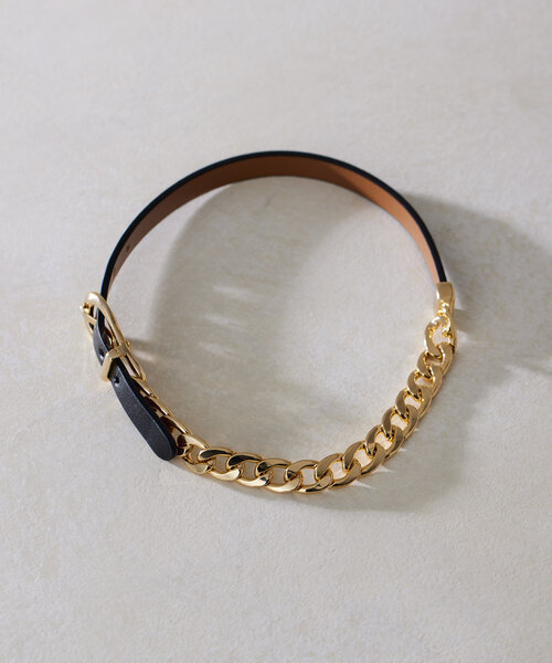 ear PAPILLONNER（イアパピヨネ）の「《2WAY仕様》2連レザー×チェーンブレスレット（ブレスレット・レディース・グレー/ブラック・FREE）」の6枚目の写真