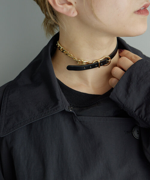ear PAPILLONNER（イアパピヨネ）の「《2WAY仕様》2連レザー×チェーンブレスレット（ブレスレット・レディース・グレー/ブラック・FREE）」の10枚目の写真