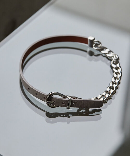 ear PAPILLONNER（イアパピヨネ）の「《2WAY仕様》2連レザー×チェーンブレスレット（ブレスレット・レディース・グレー/ブラック・FREE）」の13枚目の写真