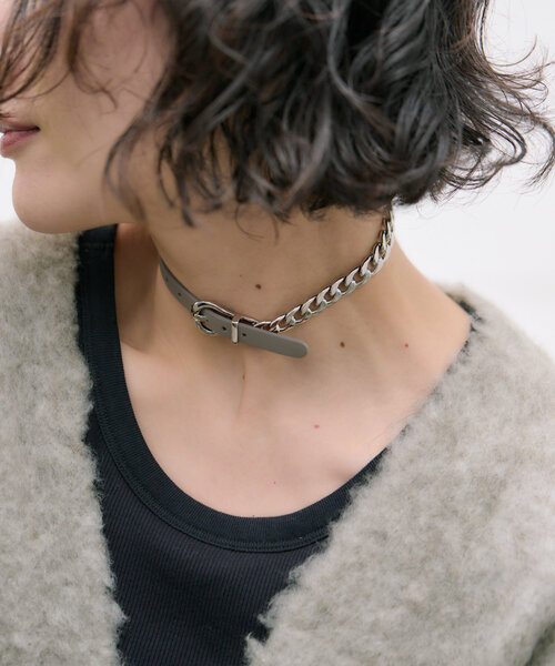 ear PAPILLONNER（イアパピヨネ）の「《2WAY仕様》2連レザー×チェーンブレスレット（ブレスレット・レディース・グレー/ブラック・FREE）」の18枚目の写真