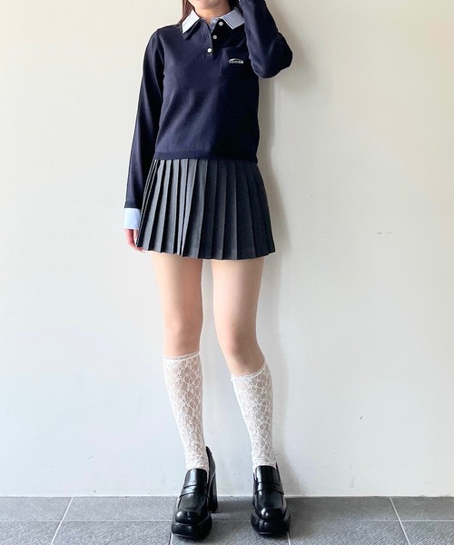 NOMAE(ノーマエ)の「ロー切替ミニプリーツスカパン(スカート・レディース・グレー/アイボリー/ブラック・FREE)」の16枚目の写真