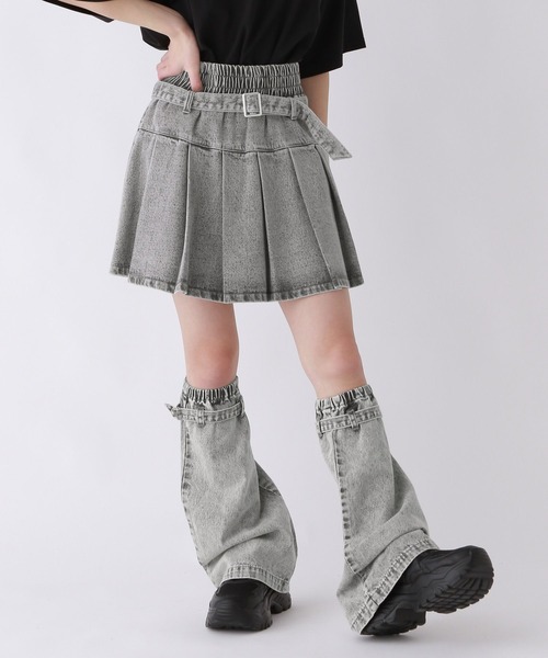 repipi armario（レピピ アルマリオ）の「デニムプリーツスカート（デニムスカート・キッズ・グレー/ブラック/ブルー・SMALL/LARGE/MEDIUM）」の3枚目の写真