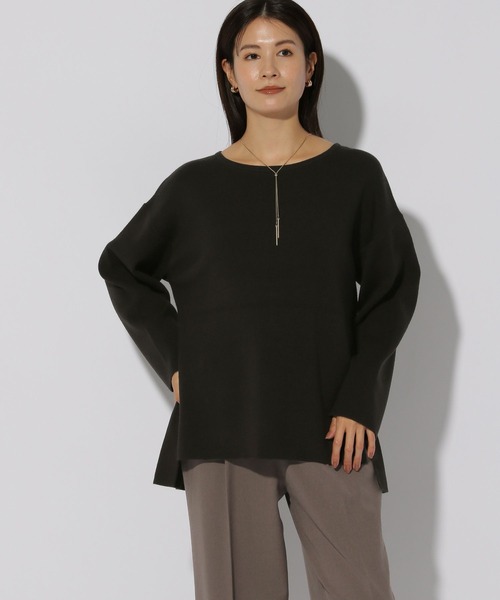 Elura（エルーラ）の「＜セットアップ対応＞毛玉しらずケープ風プルオーバー/243842（ニット/セーター・レディース・レッド/ホワイト/ブラック/ブラウン系その他・FREE）」の3枚目の写真