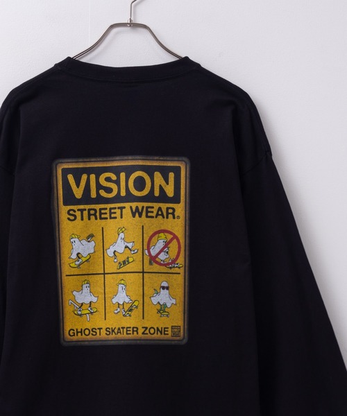 VISION STREET WEAR(ヴィジョンストリートウェア)の「【VISION STREET WEAR 】ゴースト長袖Tシャツ(Tシャツ/カットソー・メンズ・ホワイト系2/ホワイト系1/ブラック系2/ライトグレー系1/ライトグレー系2/ブラック系1・L/M)」の1枚目の写真