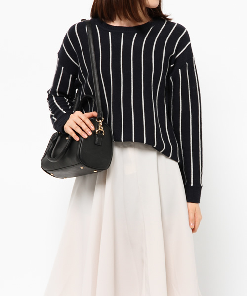 Chico（チコ）の「【who's who Chico】合皮ミニボストンバック（ショルダーバッグ・レディース・アイボリー/ブラック/グレー・FREE）」の8枚目の写真