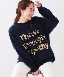 Cutie Blonde | お花×ロゴ ゆるシルエットニット(ニット/セーター)