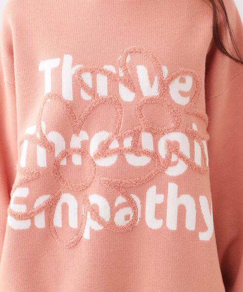 Cutie Blonde（キューティーブロンド）の「お花×ロゴ ゆるシルエットニット（ニット/セーター・レディース・オレンジ系/ネイビー/アイボリー・00）」の11枚目の写真