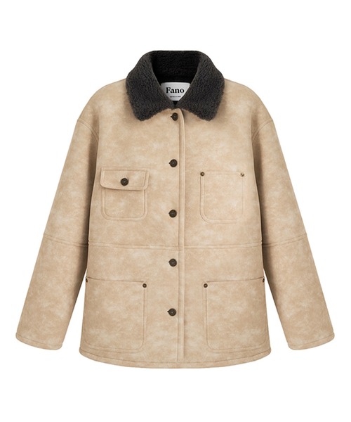 コントラストボアカラー ムートンジャケット FD24W447【Fano Studios