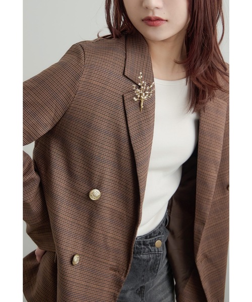 コサージュ　NEMIKA リーフモチーフブローチ コサージュ フォーマル セレモニー 結婚