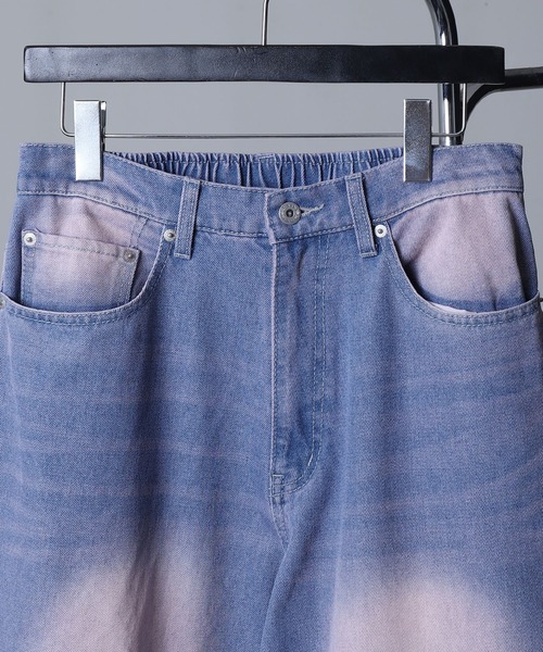 NILWAY（ニルウェイ）の「ケミカル ヴィンテージ メイク スラブバギー グランジ デニムパンツ（デニムパンツ・メンズ・ブラウン/ピンク/ブルー系/ブラック系/オリーブ系/オリーブ・X-LARGE/MEDIUM/SMALL/LARGE）」の11枚目の写真