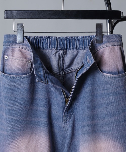 NILWAY（ニルウェイ）の「ケミカル ヴィンテージ メイク スラブバギー グランジ デニムパンツ（デニムパンツ・メンズ・ブラウン/ピンク/ブルー系/ブラック系/オリーブ系/オリーブ・X-LARGE/MEDIUM/SMALL/LARGE）」の12枚目の写真