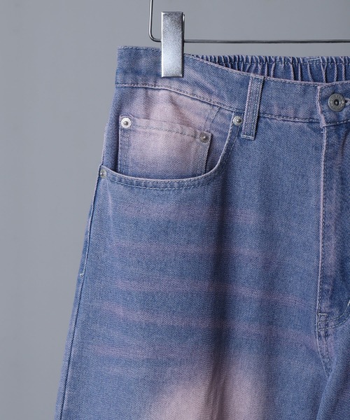 NILWAY（ニルウェイ）の「ケミカル ヴィンテージ メイク スラブバギー グランジ デニムパンツ（デニムパンツ・メンズ・ブラウン/ピンク/ブルー系/ブラック系/オリーブ系/オリーブ・X-LARGE/MEDIUM/SMALL/LARGE）」の15枚目の写真