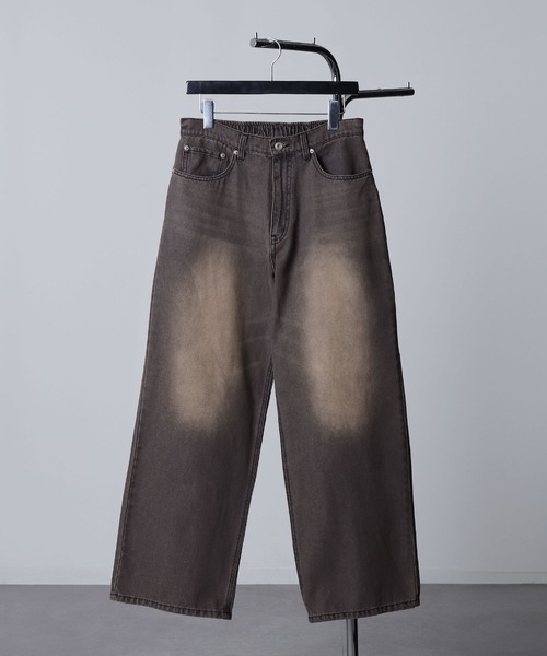 NILWAY（ニルウェイ）の「ケミカル ヴィンテージ メイク スラブバギー グランジ デニムパンツ（デニムパンツ・メンズ・ブラウン/ピンク/ブルー系/ブラック系/オリーブ系/オリーブ・X-LARGE/MEDIUM/SMALL/LARGE）」の22枚目の写真