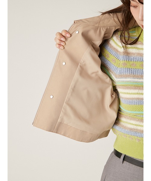 LILY BROWN（リリーブラウン）の「シャンブレーフレアショートトレンチ（トレンチコート・レディース・アイボリー/カーキ/ベージュ・FREE）」の9枚目の写真