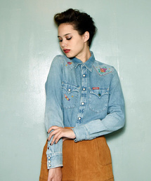 HYSTERIC GLAMOUR | JUPITER刺繍USED加工 デニム長袖ウエスタンSH(シャツ/ブラウス)