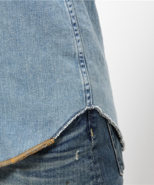 HYSTERIC GLAMOUR（ヒステリックグラマー）の「JUPITER刺繍USED加工 デニム長袖ウエスタンSH（シャツ/ブラウス・レディース・インディゴブルー・MEDIUM/SMALL）」の10枚目の写真