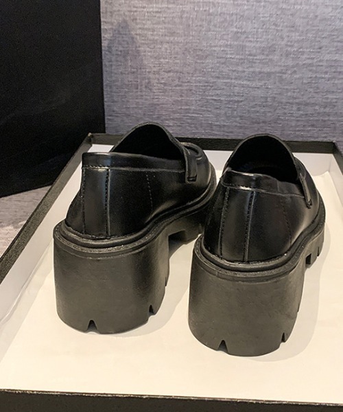 Teem Store(チームストア)の「トラックソールプラットフォーム厚底シンプルローファー 身長盛れ(ローファー・レディース・ブラック/ブラック系その他・L/M/S)」の10枚目の写真