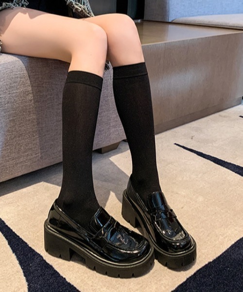 Teem Store(チームストア)の「トラックソールプラットフォーム厚底シンプルローファー 身長盛れ(ローファー・レディース・ブラック/ブラック系その他・L/M/S)」の11枚目の写真