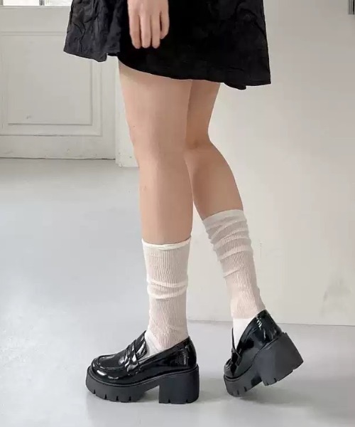 Teem Store(チームストア)の「トラックソールプラットフォーム厚底シンプルローファー 身長盛れ(ローファー・レディース・ブラック/ブラック系その他・L/M/S)」の21枚目の写真