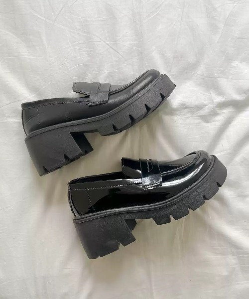 Teem Store(チームストア)の「トラックソールプラットフォーム厚底シンプルローファー 身長盛れ(ローファー・レディース・ブラック/ブラック系その他・L/M/S)」の15枚目の写真