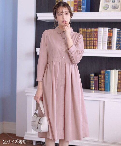 パール釦フレアシャツワンピース（ワンピース）｜Tiaclasse