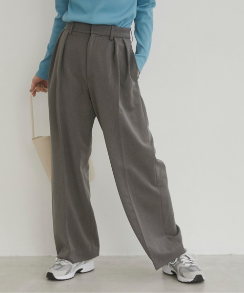 ANGIE（アンジー）の「２タック センタープレスワイド スラックス（スラックス・レディース・杢グレー/ブラック/アイボリー・SMALL/LARGE/MEDIUM）」の15枚目の写真