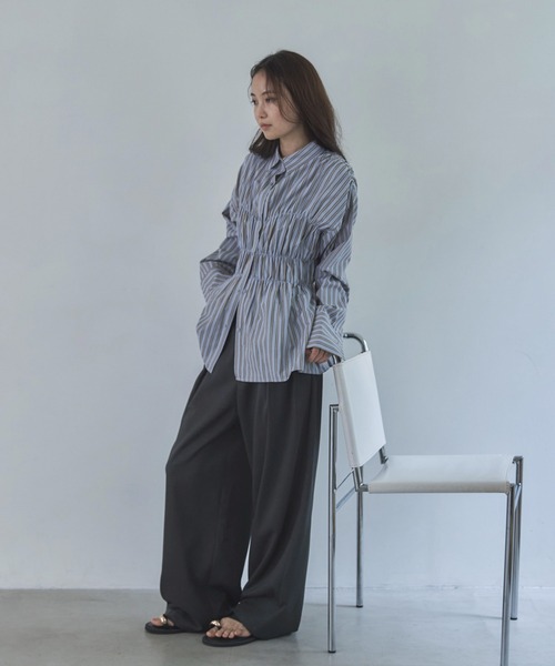 ☆ご予約専用ページです☆ 4size展開/セットアップ可】ダブルタックワイドスラックス