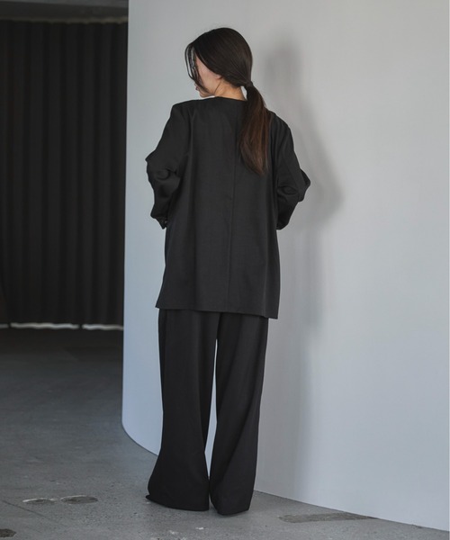ダブルタックワイドスラックスパンツ [M4149] - レディース