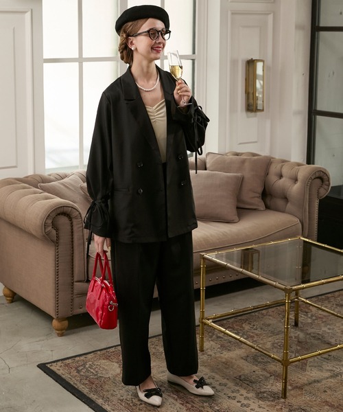 セール】【BONLECILL noir】2way袖リボンテーラードジャケット