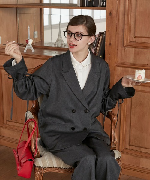 セール】【BONLECILL noir】2way袖リボンテーラードジャケット