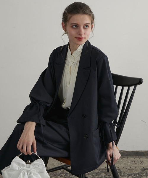 セール】【BONLECILL noir】2way袖リボンテーラードジャケット