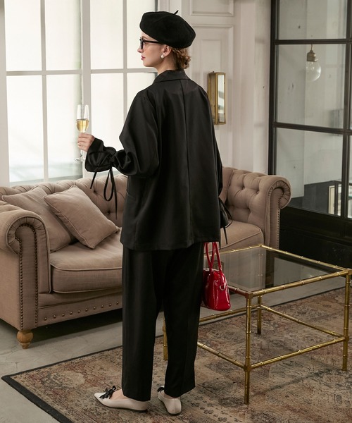 セール】【BONLECILL noir】2way袖リボンテーラードジャケット